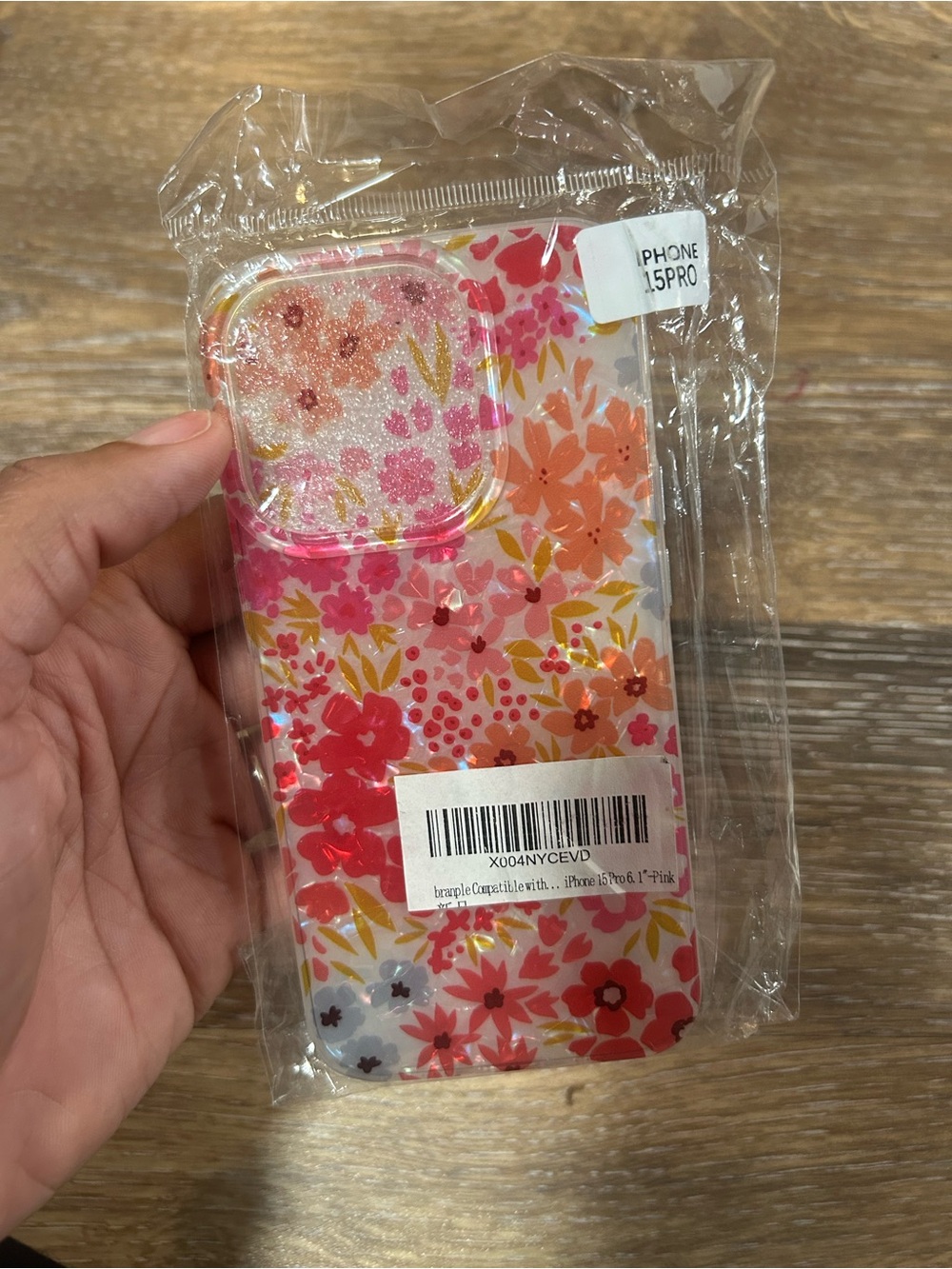 Floral Pink Protective Phone Case for iPhone 15 Pro